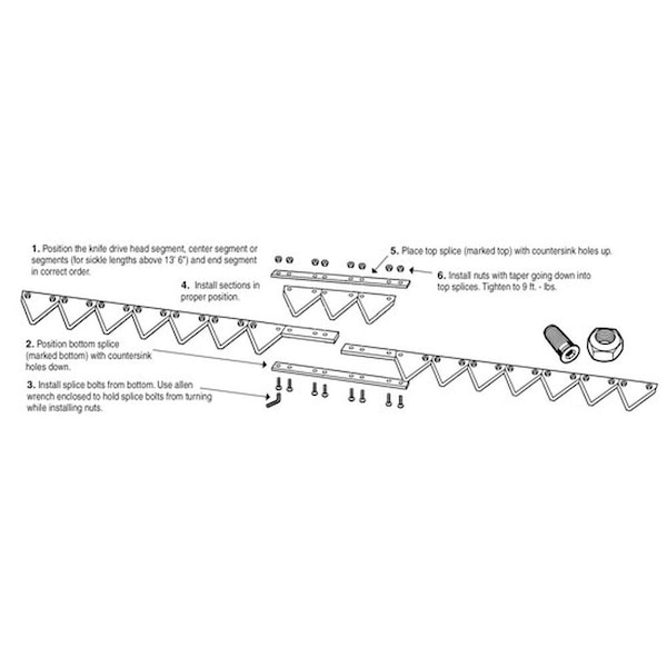 Aftermarket 1612', Black 11ga Big Tooth Headless Assembly A-1326835C98BT-AI - main